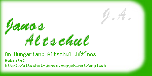 janos altschul business card